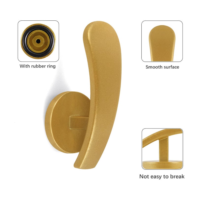 HEMOUR Curtain Holdback, 2pcs Wall Mounted Drapery Tiebacks with Screws, Decorative Drapery Metal Hook Wall Hanger, Gold - Image 3